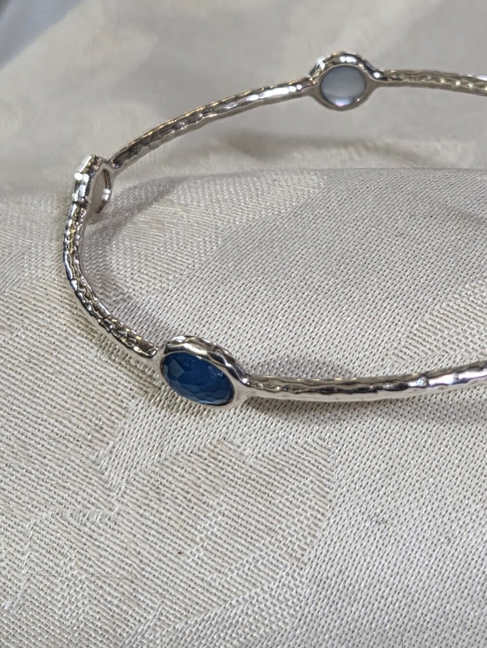 Ippolita Rock Candy 5 Stone Bangle Bracelet, Quartz, MOP, SS - Picture 5 of 14